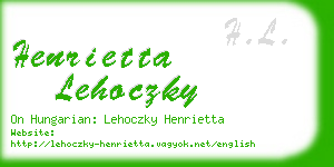 henrietta lehoczky business card